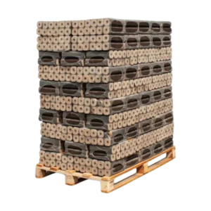 Heizfuxx PiniKay Hartholzbriketts achteckig mit Zugloch 960 kg – 96 x 10 kg für Kamin und