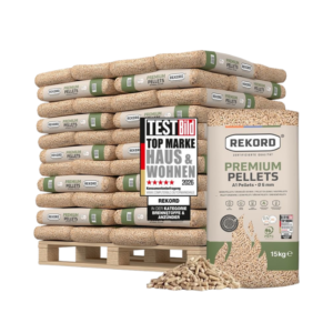 REKORD Premium Holzpellets ENplus A1 990 kg – 66 Säcke à 15 kg Holzpellets Palette